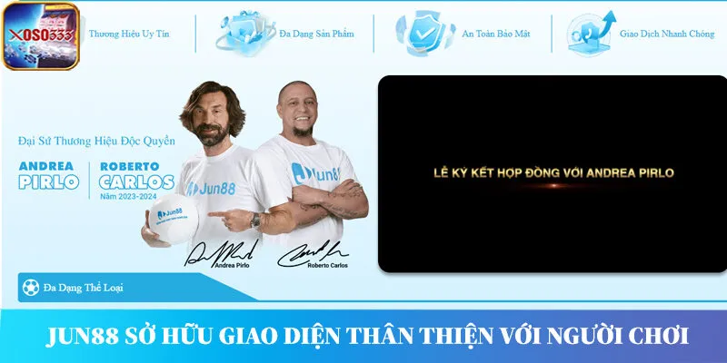 Jun88 sở hữu giao diện thân thiện với người chơi
